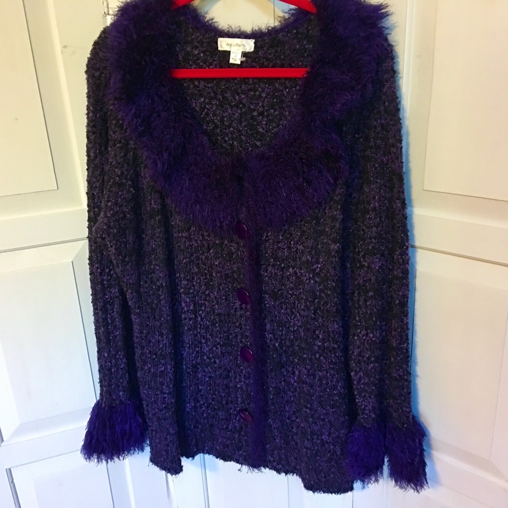 Dressbarn Purple Cardigan Sweater Sparkle - Picture 6 of 8